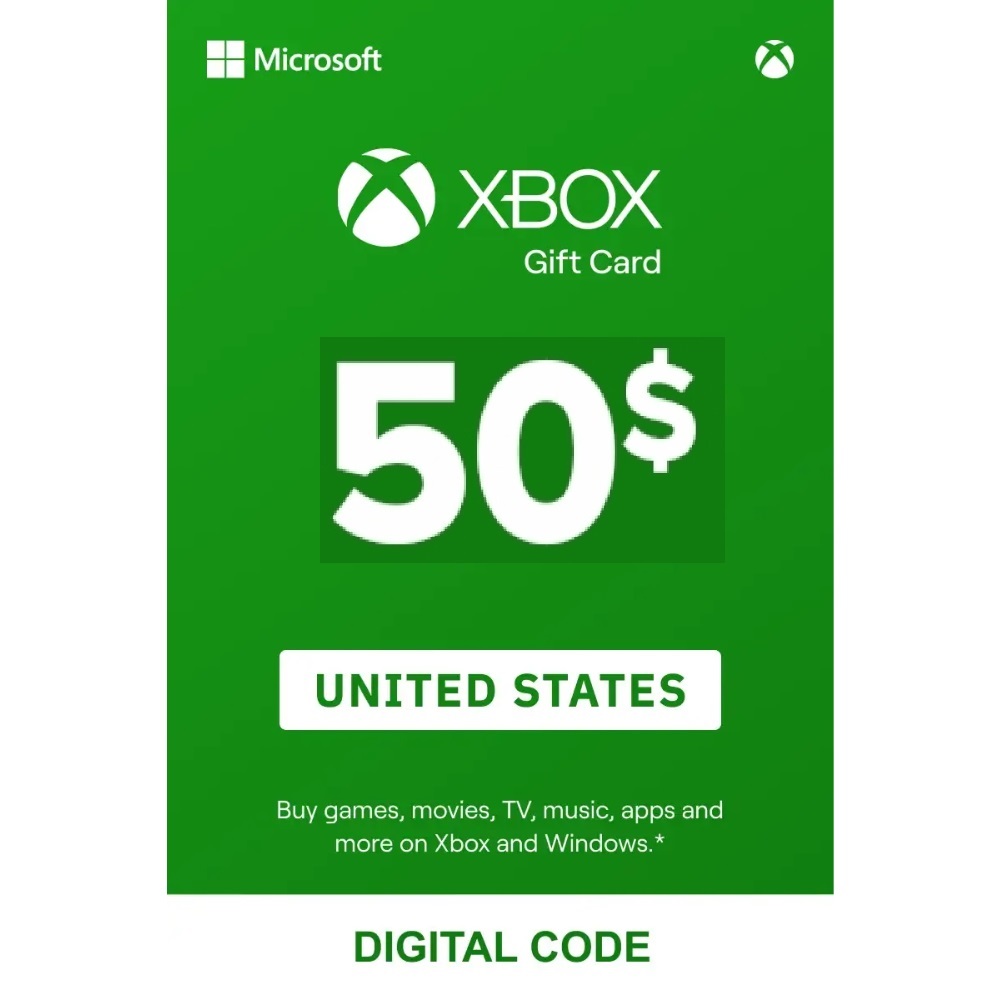 گیفت کارت 50 دلاری ایکس باکس